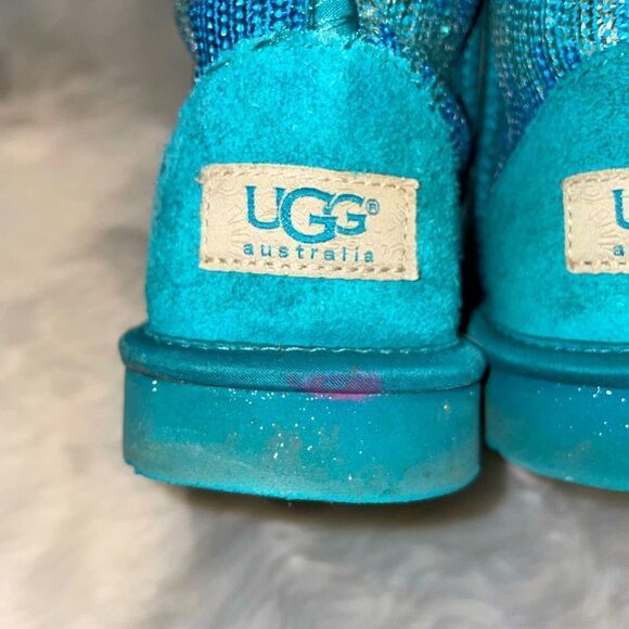 UGG silver and blue sequin winter boots size 5 - Picture 10 of 12